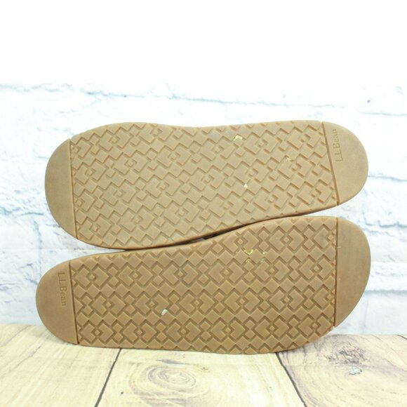 LL Bean Go-Anywhere Brown Leather Slip On Comfort Casual Sandals Size 10 M - Picture 9 of 9